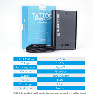 Alimentatore per tatuaggi con caricabatterie portatile Dragonhawk